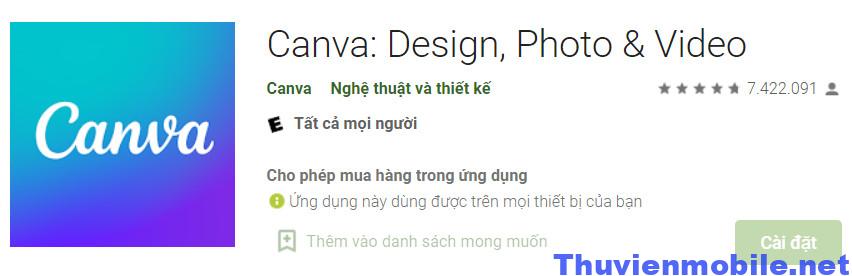 App chèn chữ vào ảnh Canva