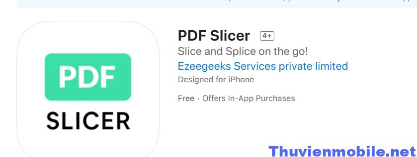 App chỉnh sửa file pdf trên iphone PDF Slicer 