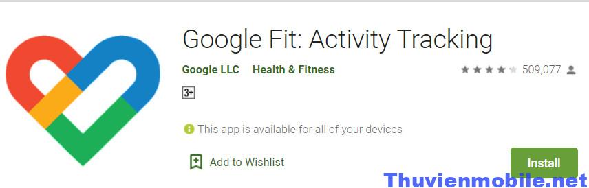 App đếm bước chân Google Fit