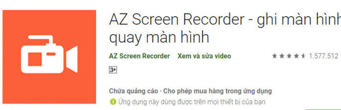 App quay màn hình AZ Screen Recorder