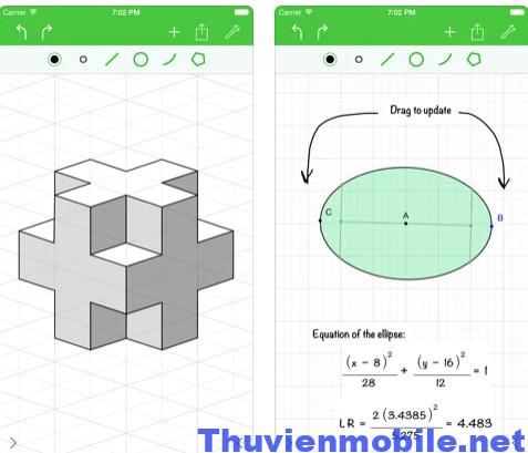 App vẽ hình học trên điện thoại Isosceles 