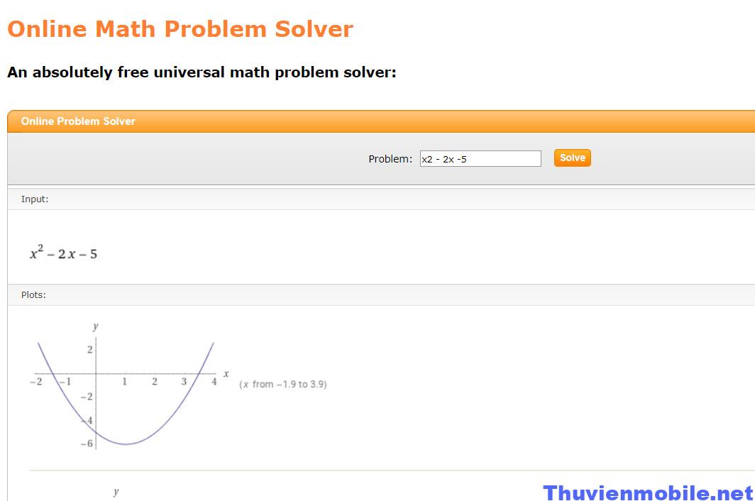 Web giải bài tập toán Solving Math Problem