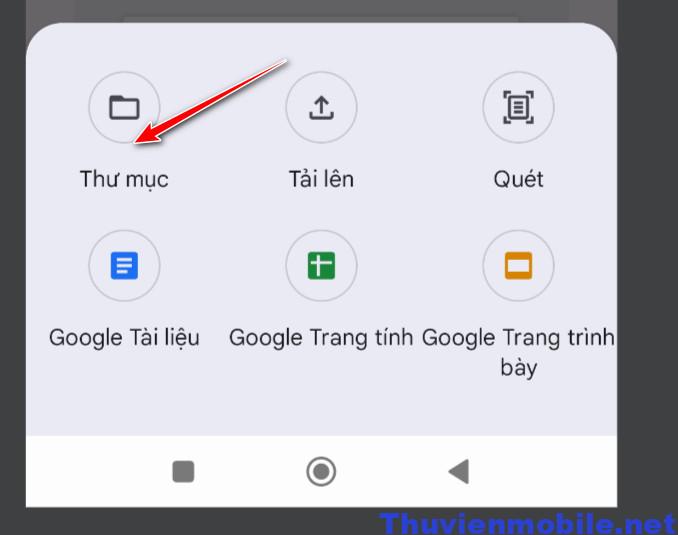Cách tạo thư mục trên Google Drive trên điện thoại 