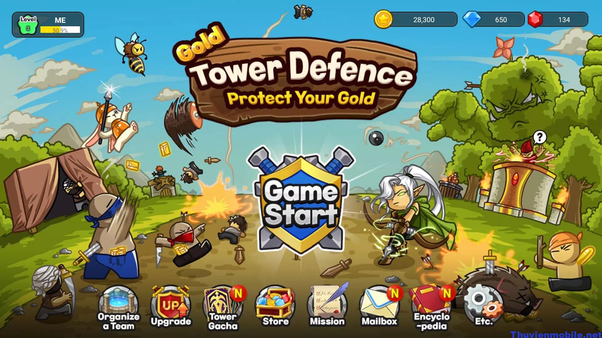gold tower defence mod apk 1 1 Tải Gold Tower Defence MOD APK (Vô hạn tiền, đá quý) v2.1.10
